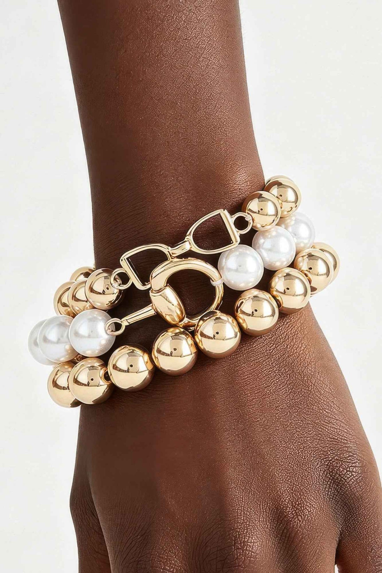 Multi Polished Toggle Beaded Bracelet
