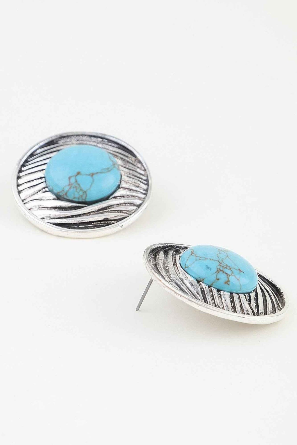 Antique Ribbed Planet Earrings