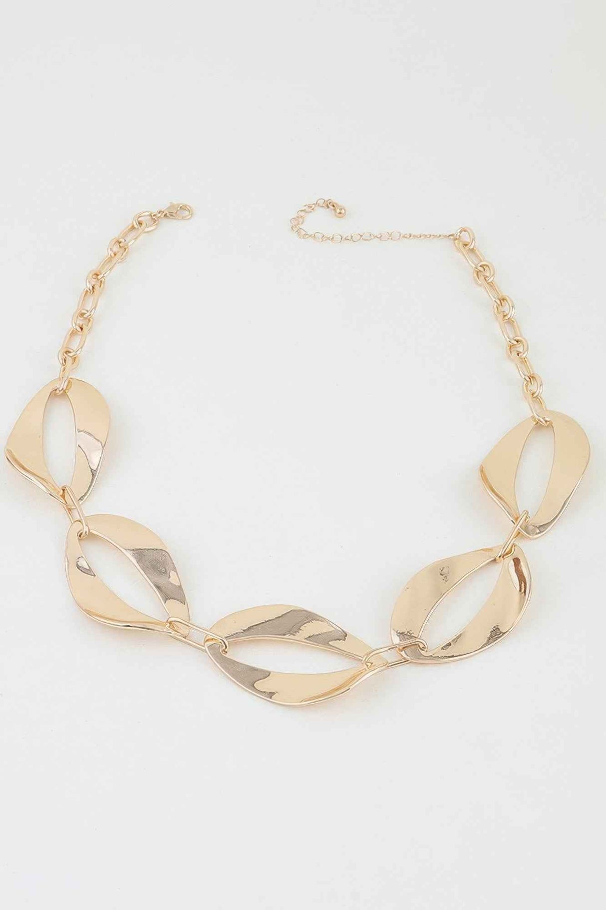 Hammered Abstract Chain Necklace
