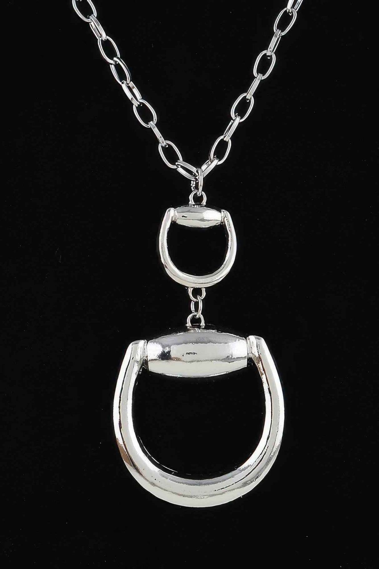 Double Polished Toggle Chain Drop Necklace