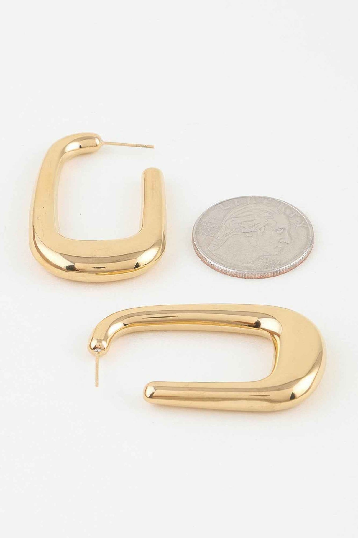 Polished Modern Cubic Hoop Earrings