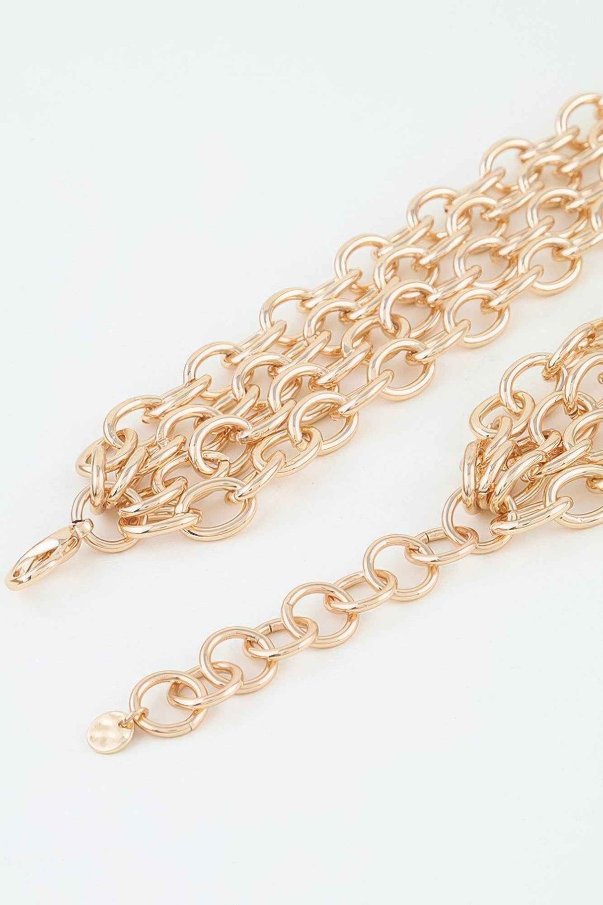 Multi Polished Link Chain Choker Necklace
