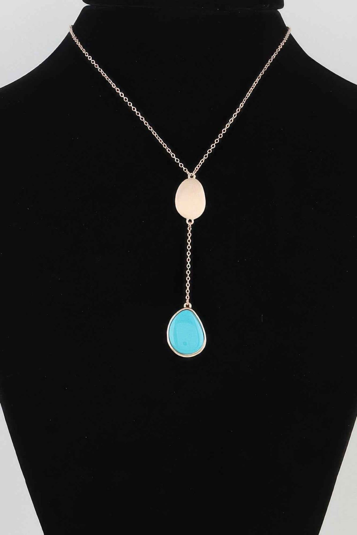 Double Pendant Drop Chain Necklace