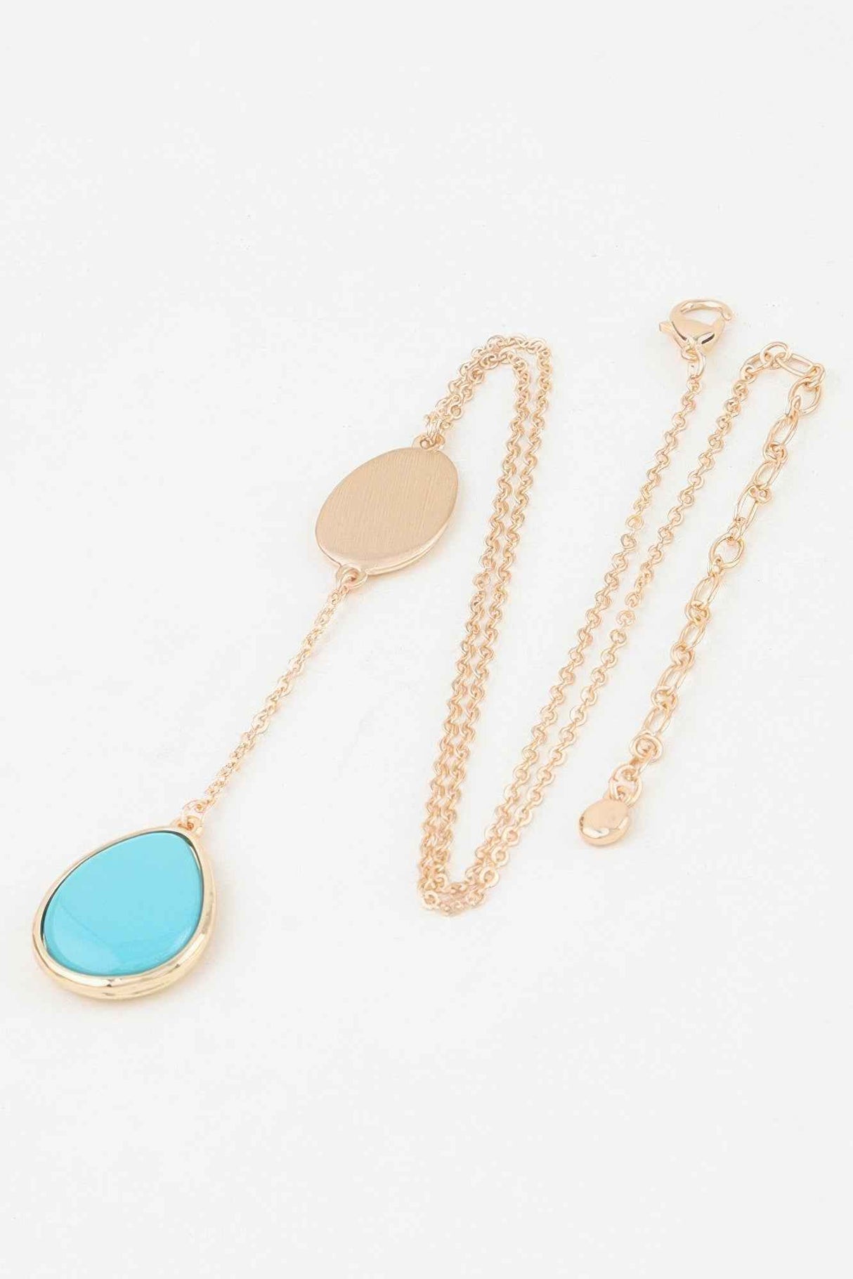 Double Pendant Drop Chain Necklace