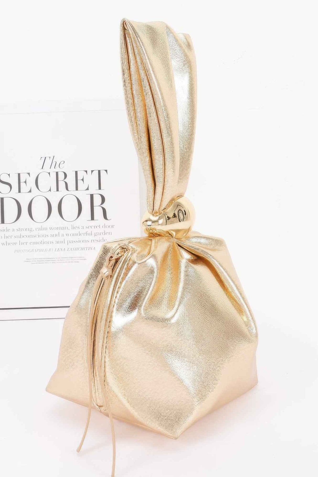 Faux Leather Wrist Bag