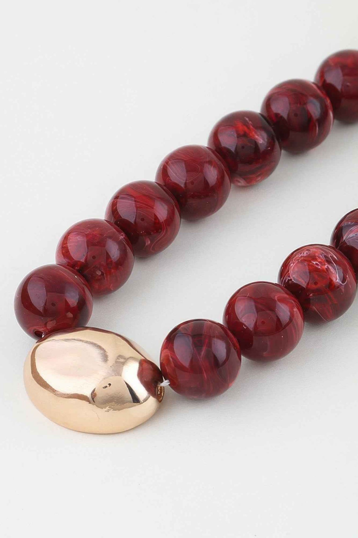 Polished Marble Beaded Pendant Necklace