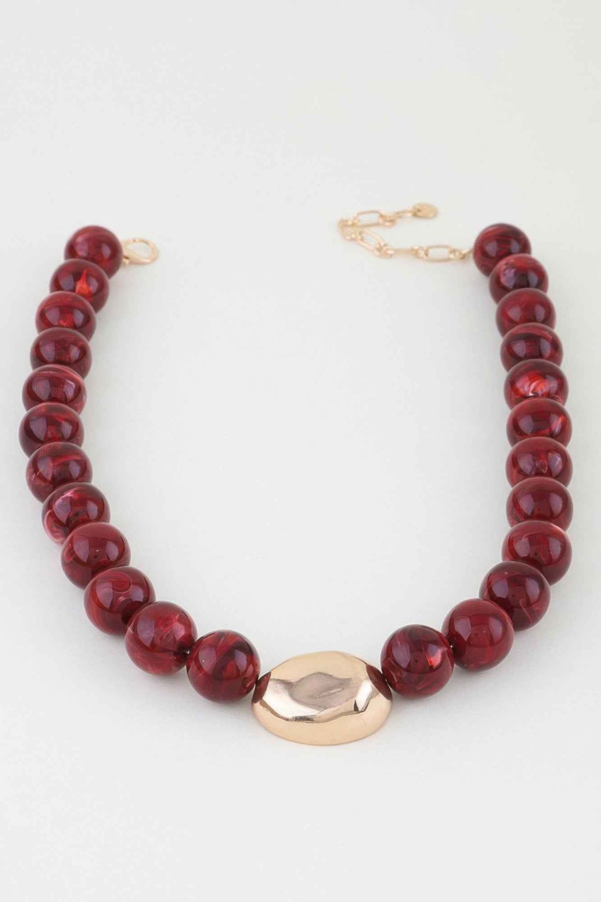 Polished Marble Beaded Pendant Necklace