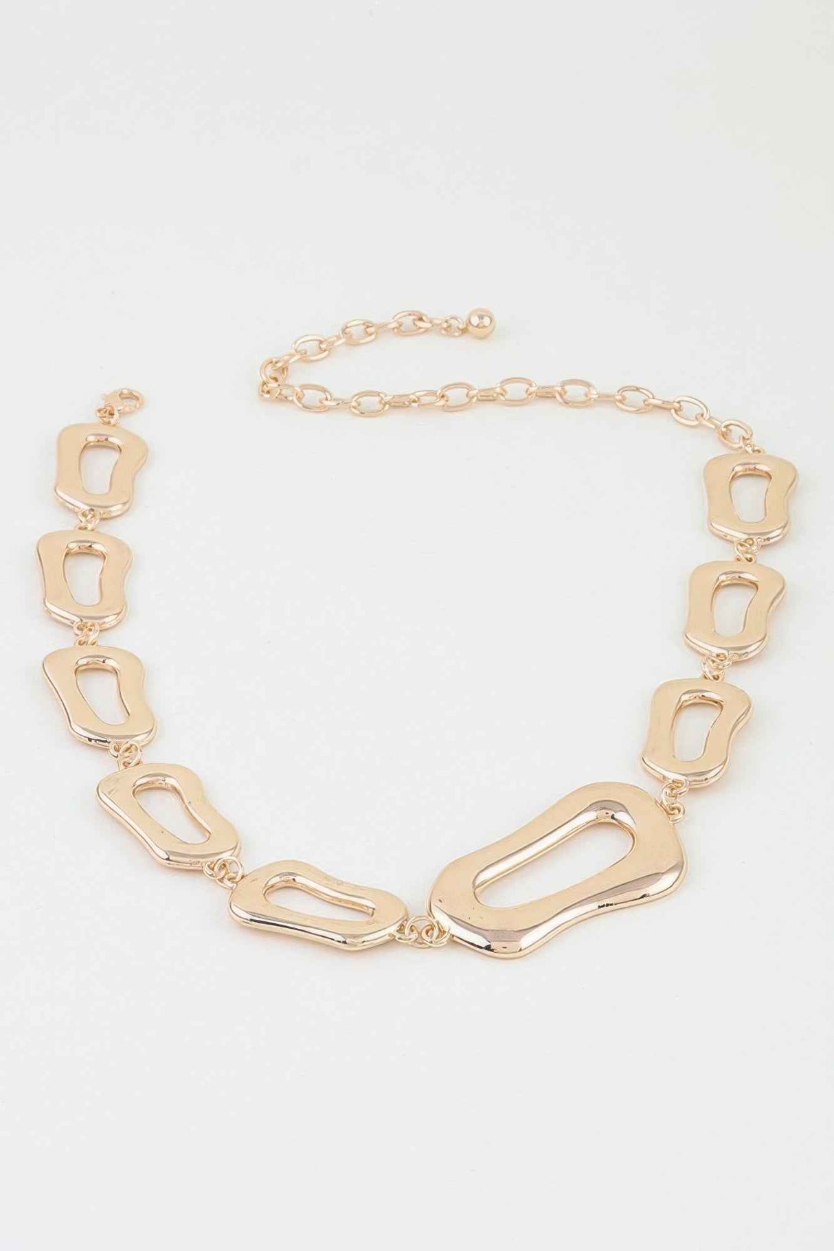 Polished Abstract Link Chain Choker Necklace