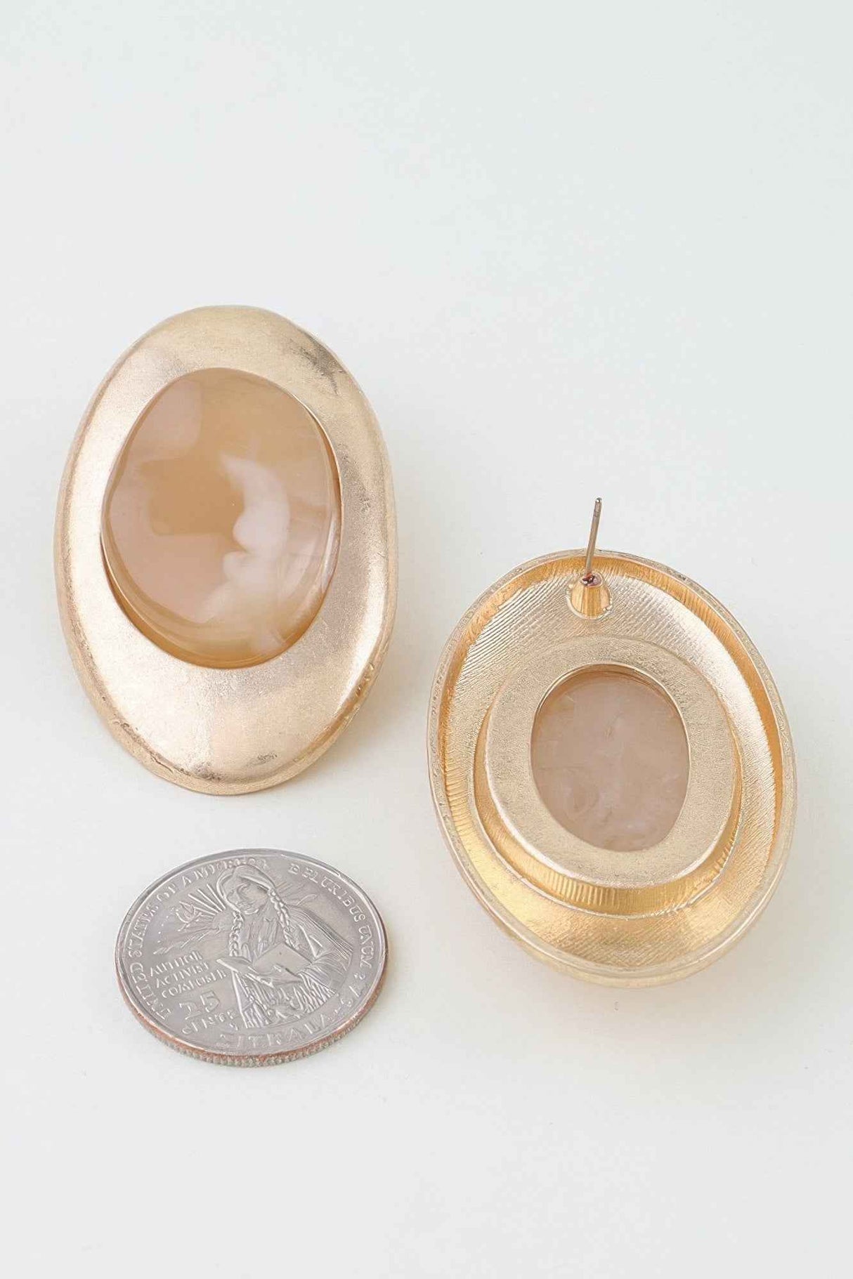 Modern Matte Stone Frame Earrings