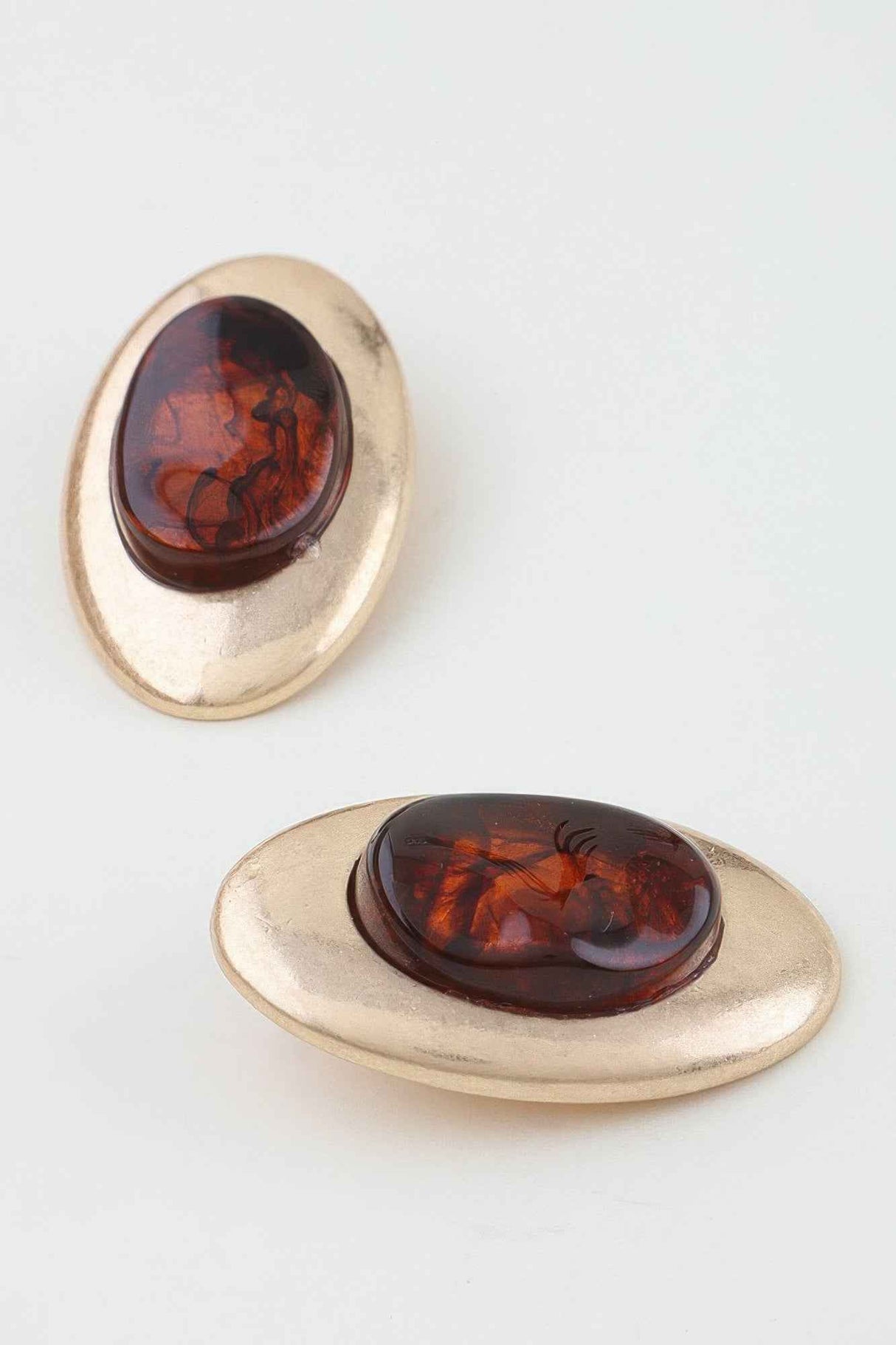 Modern Matte Stone Frame Earrings