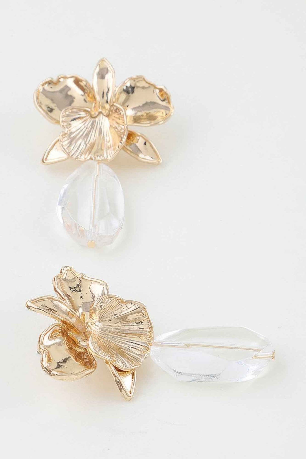 Hammered Blooming Orchid Drop Earrings