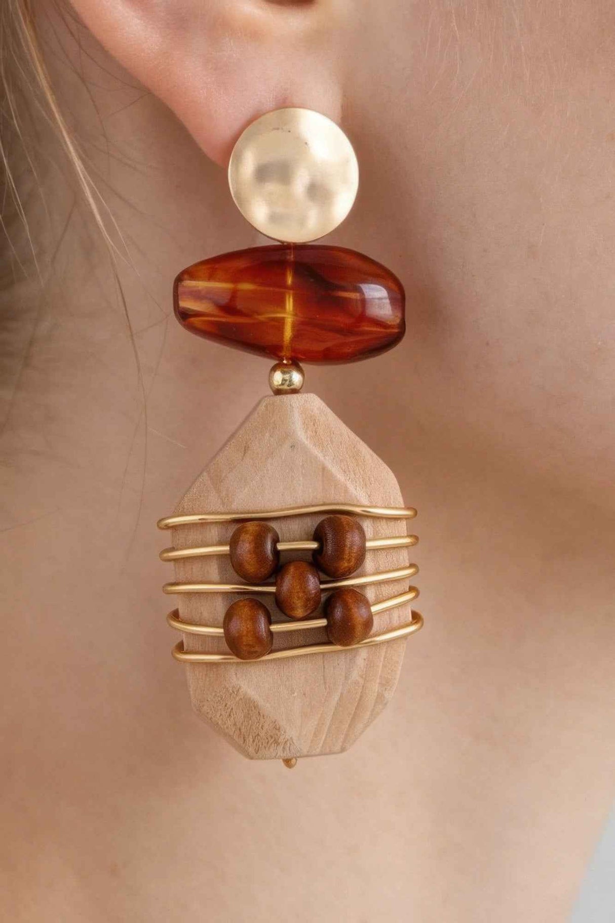 Abstract Historic Pillar Drop Earrings