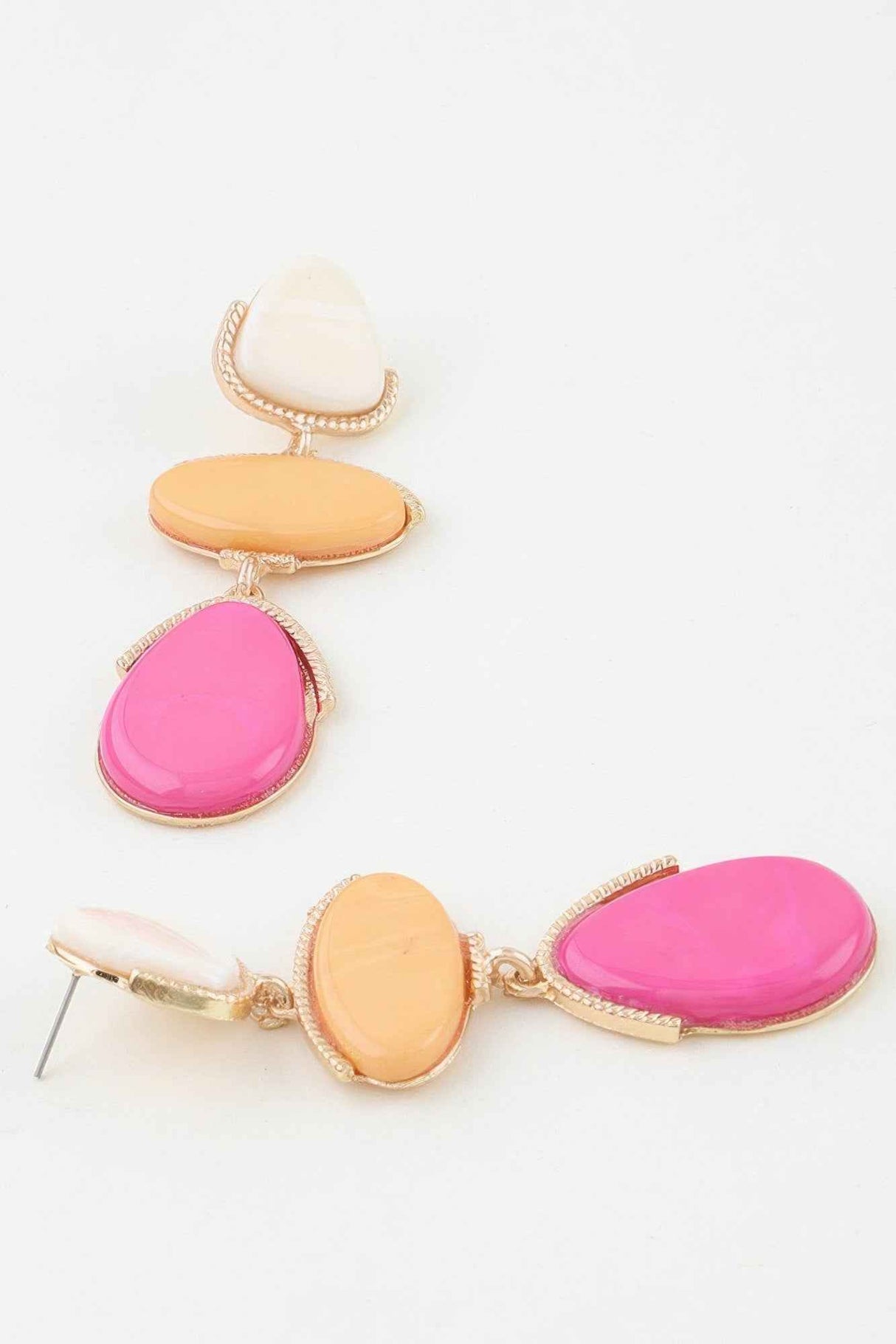 Retro Stone Triple Drop Earrings