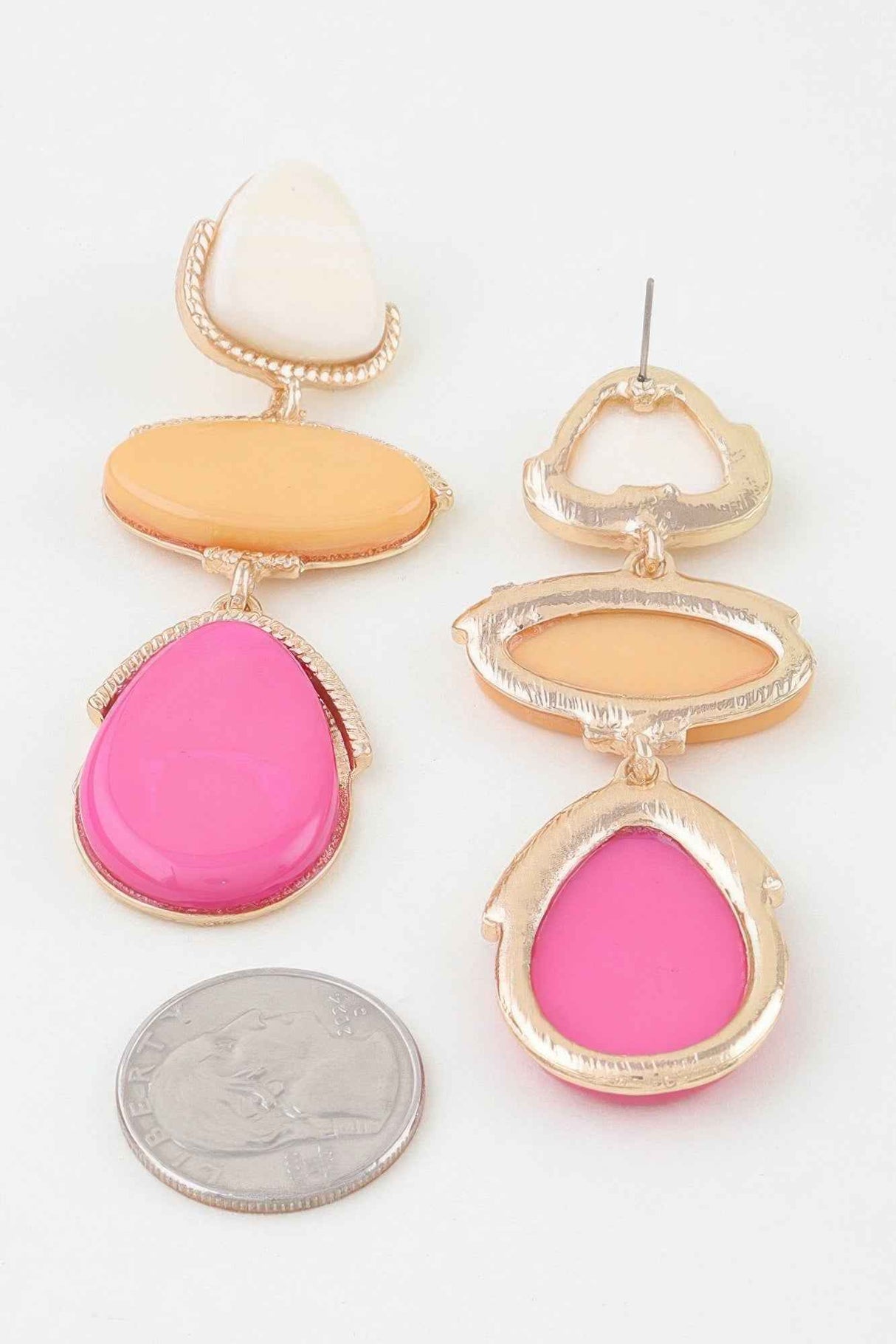 Retro Stone Triple Drop Earrings