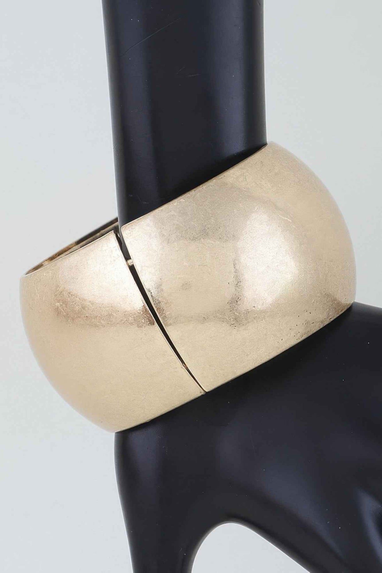 Polished Matte Wide Dome Cuff Bracelet