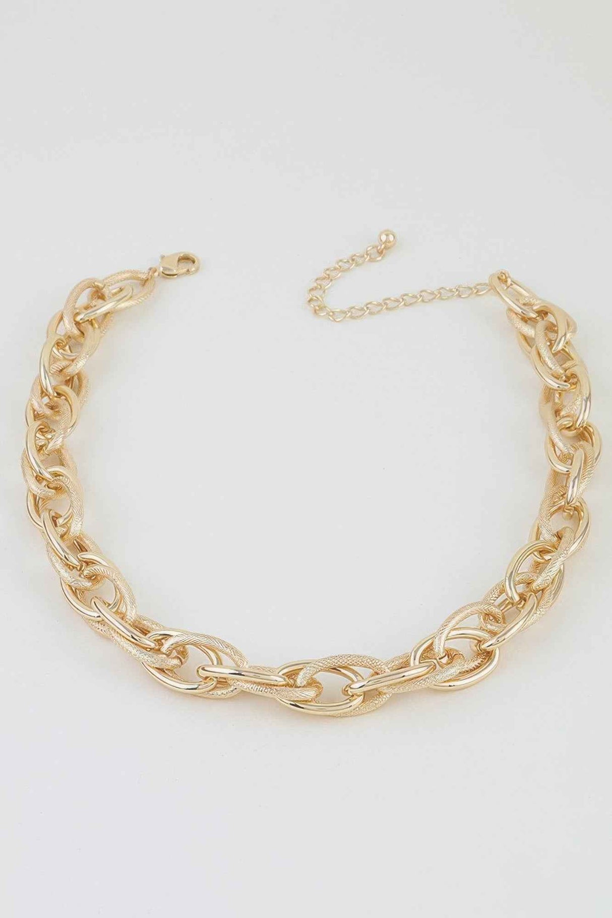 Double Polished Link Chain Choker Necklace