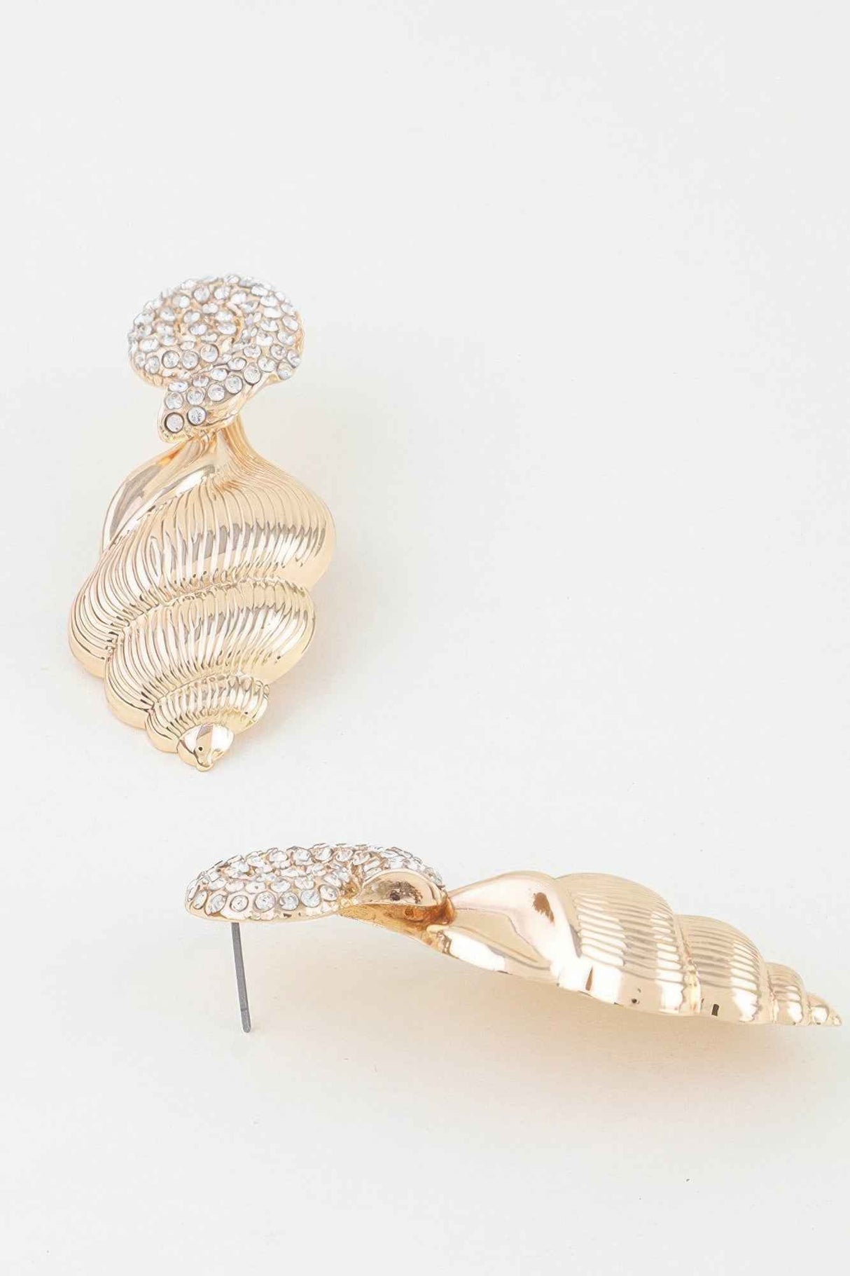Bejeweled Conch Shell Earrings