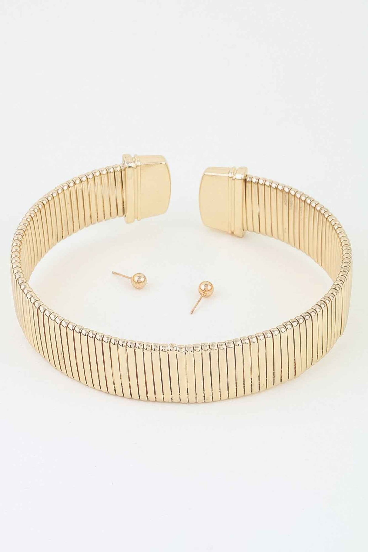 Classic Cubic Bar Chain Choker Necklace