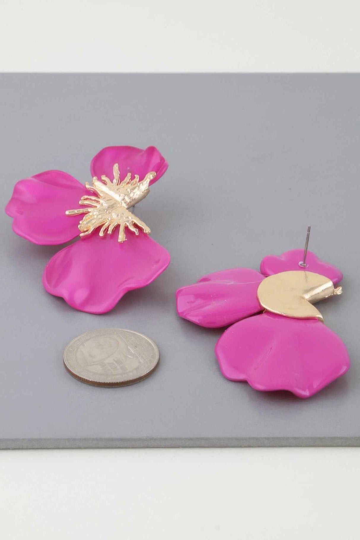 Multi Stone Scale Flower Earrings