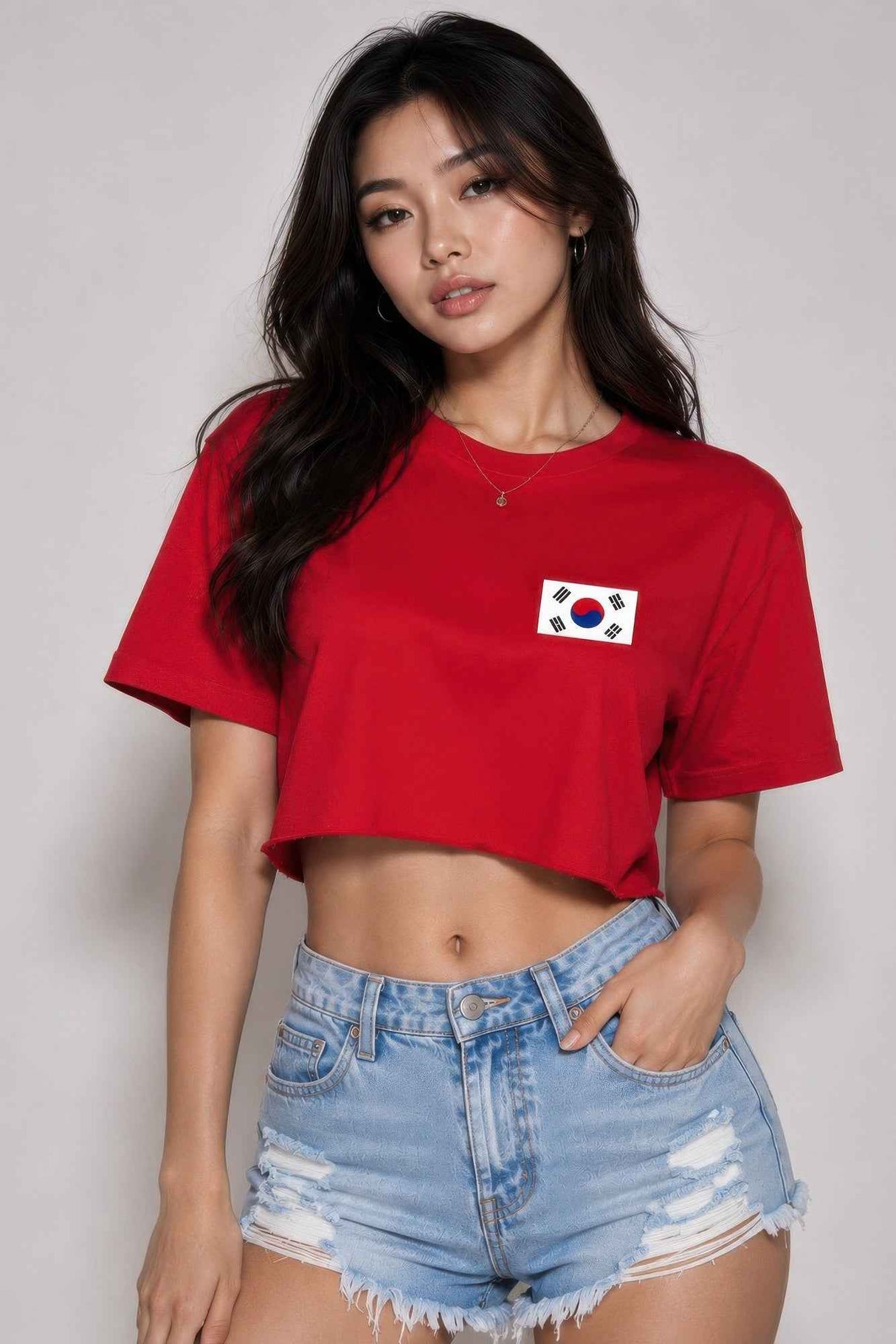 Short Sleeve Cotton Korea Print Shirt