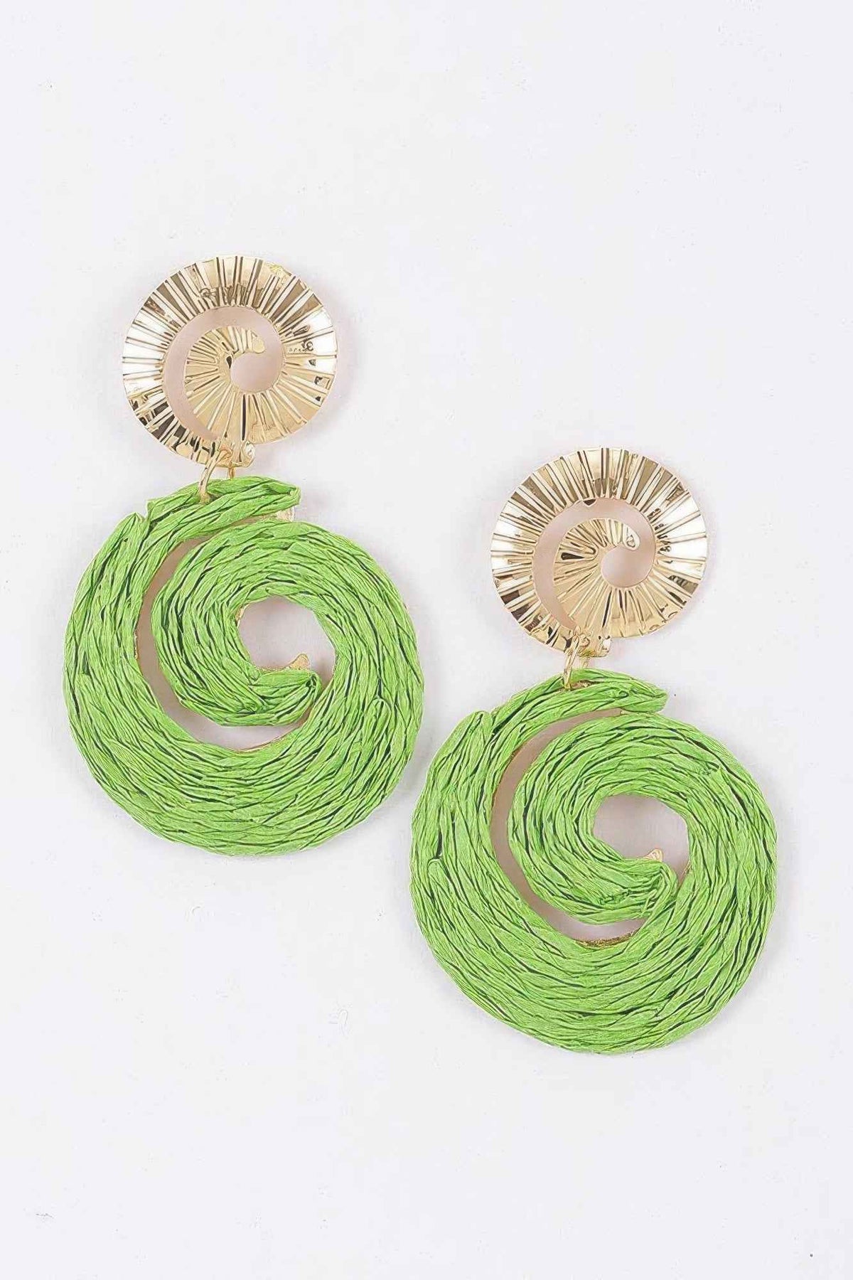 Raffia Spiral Drop Earrings
