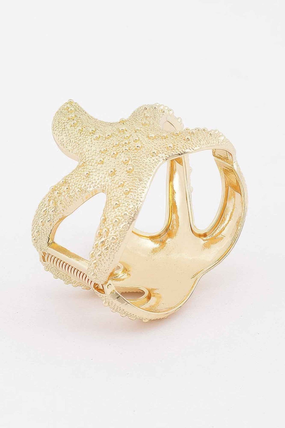 Starfish Hinged Cuff Bracelet