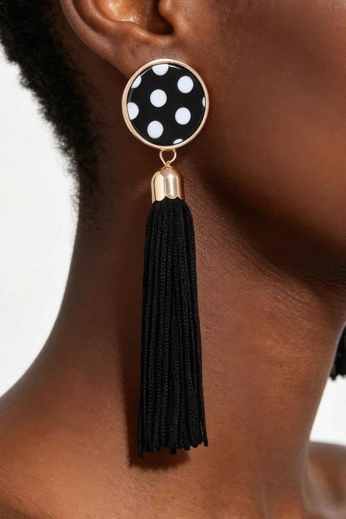 Polka Dot Tassel Drop Earrings