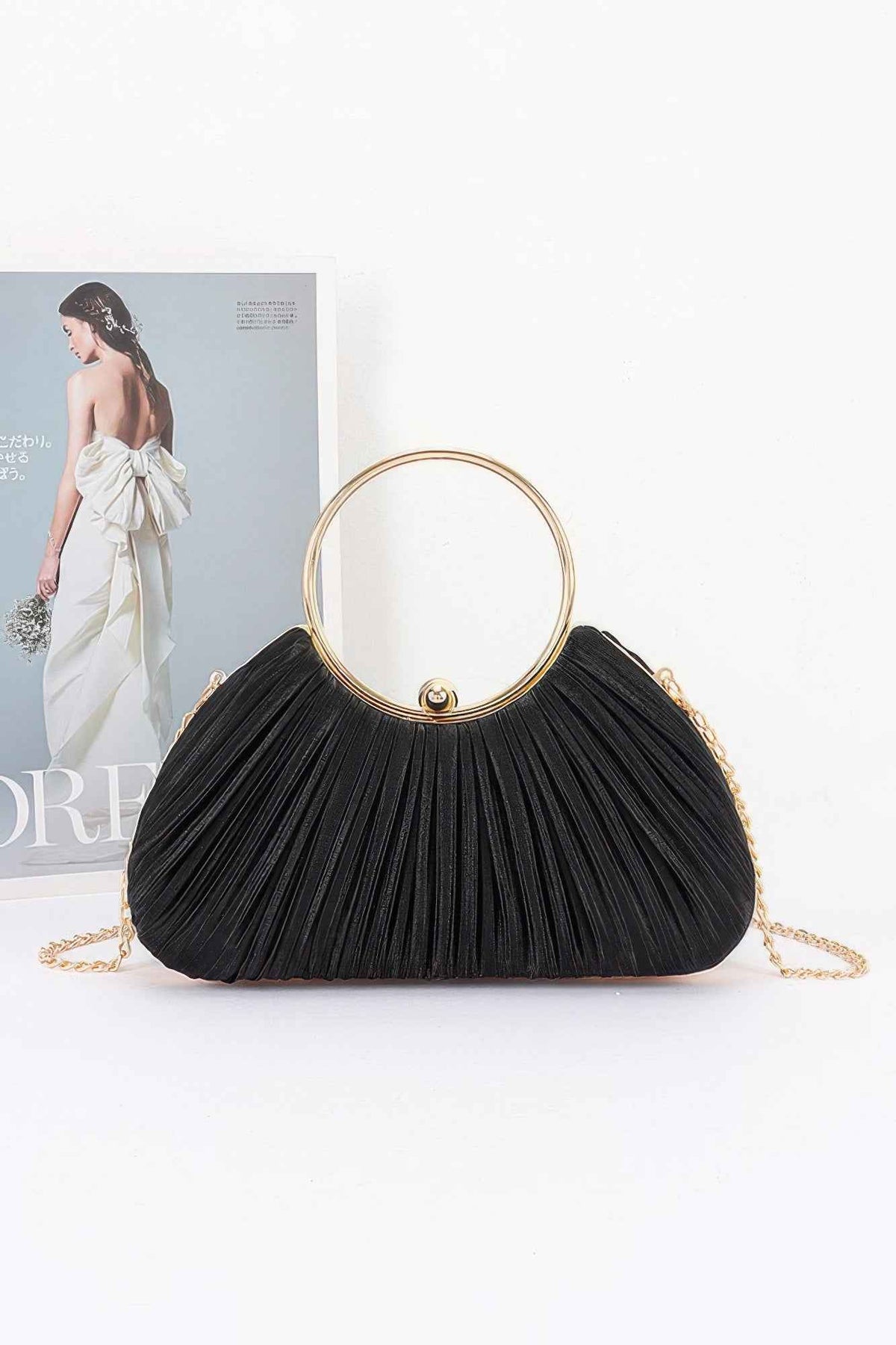 Pleated Polyester Party Clutch