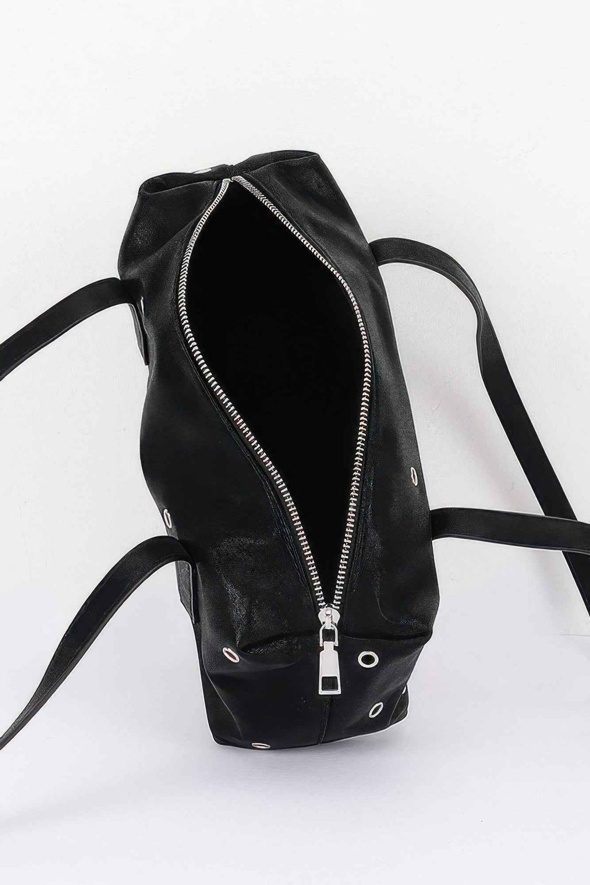 Vegan Leather Eyelet Studded Rectanglar Bag