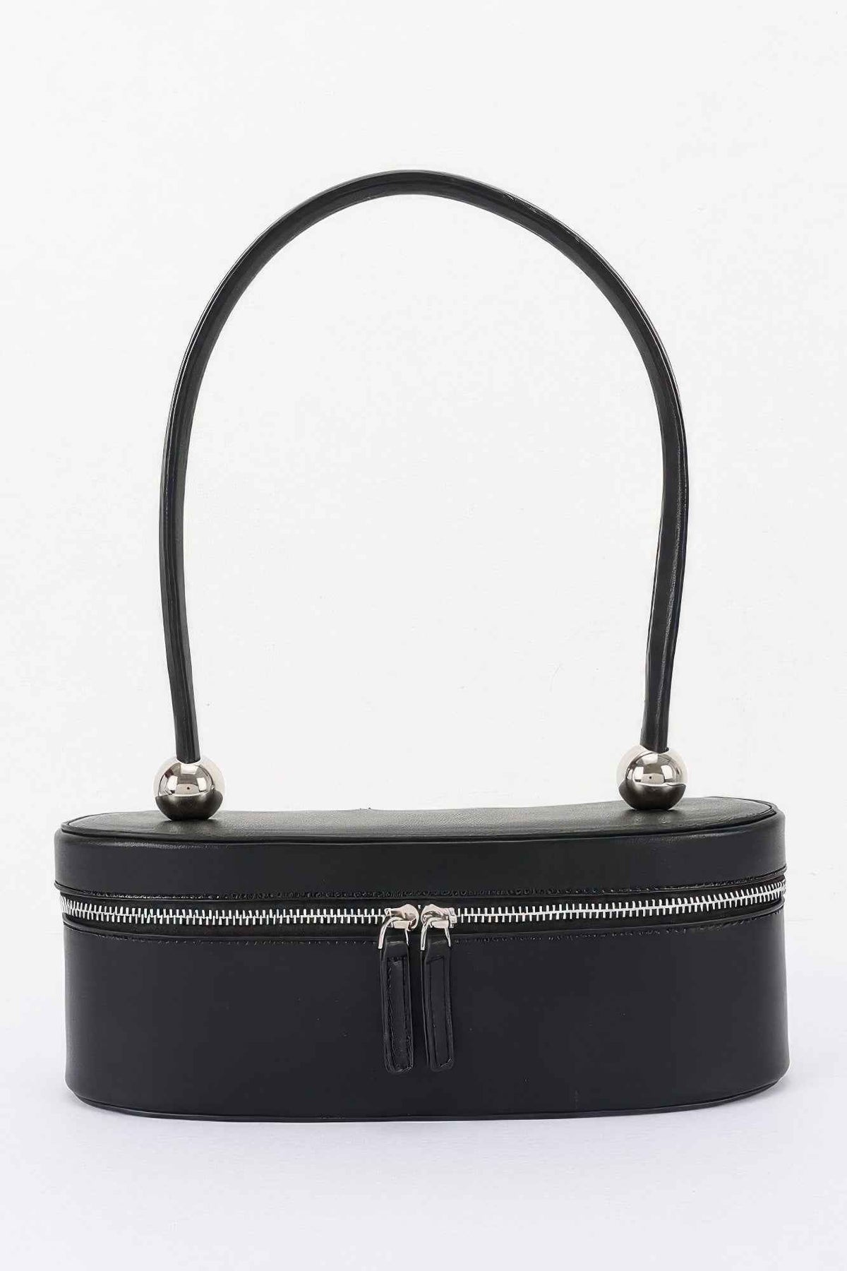 Vegan Leather Long Box Shoulder Bag