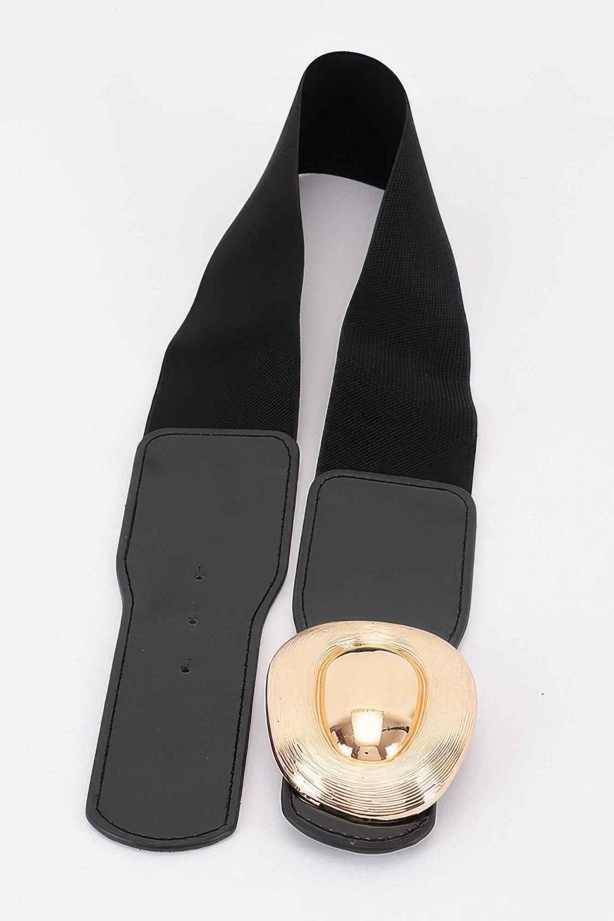 Oval Buckle Wide Waist Belt
