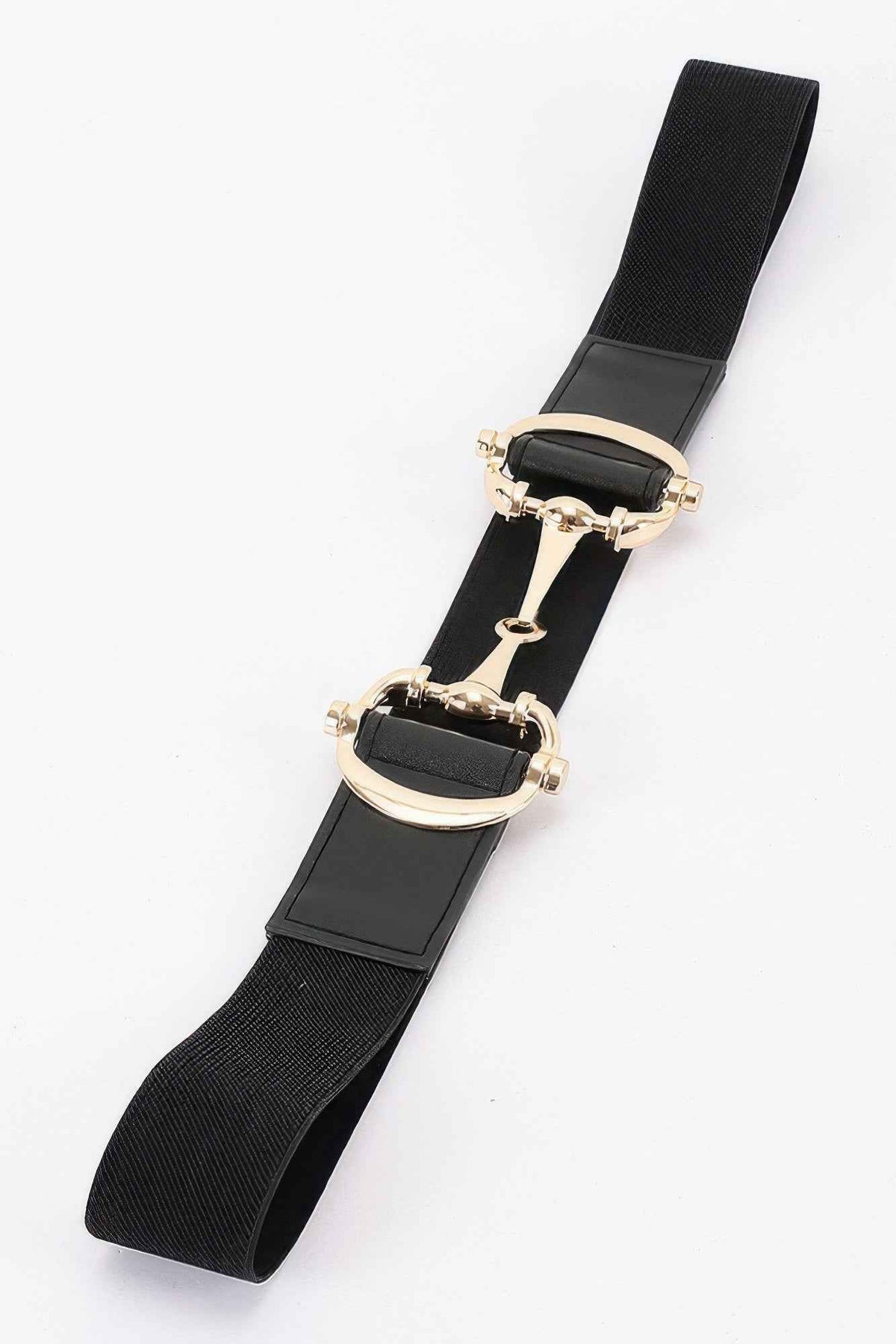 Vegan Leather Metal Buckle Elastic Plus Size Belt