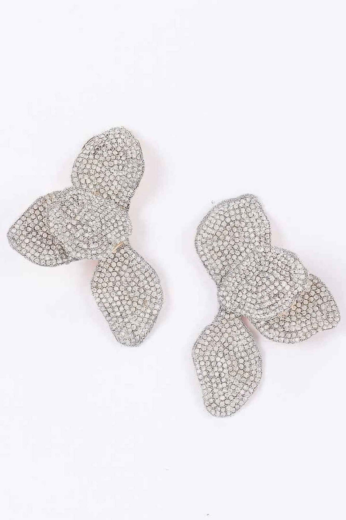 Rhinestone-encrusted Four-leaf Statement Earrings