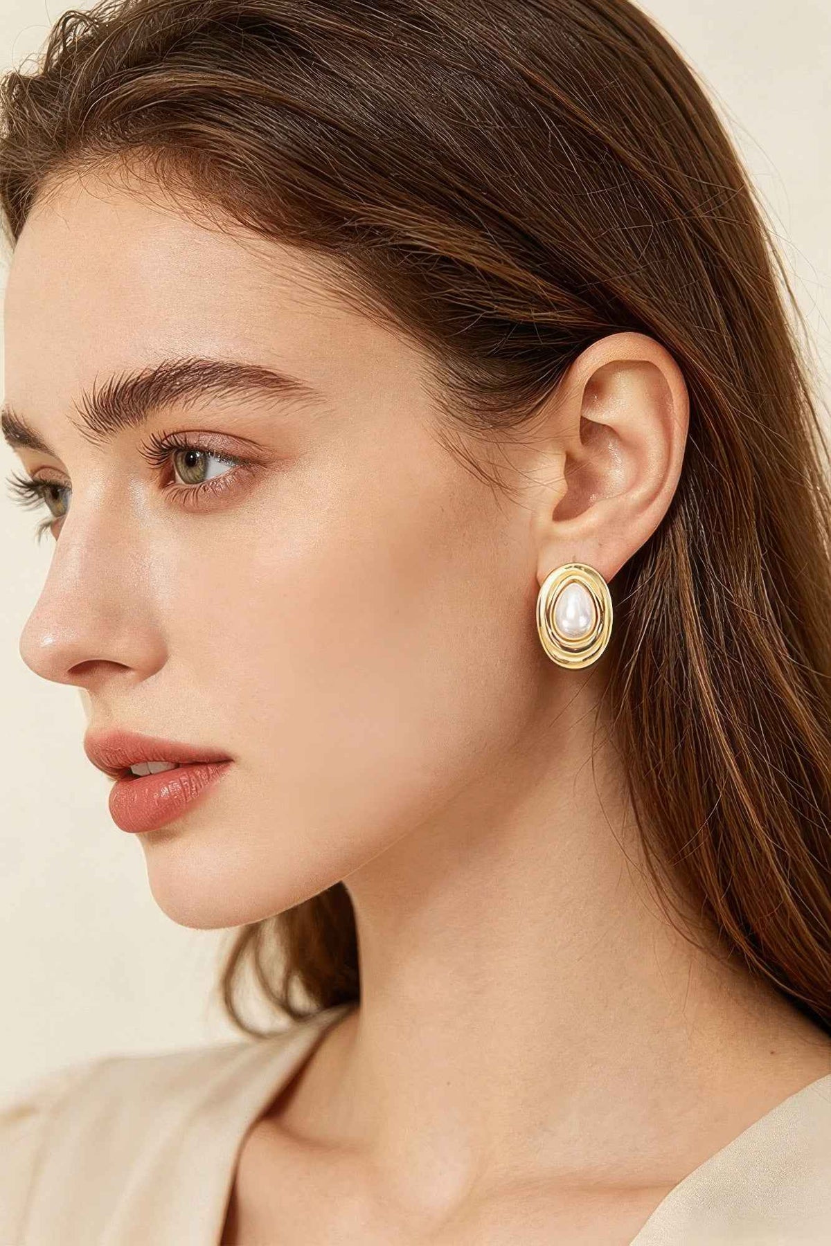 Teardrop Pearl Stud Earrings