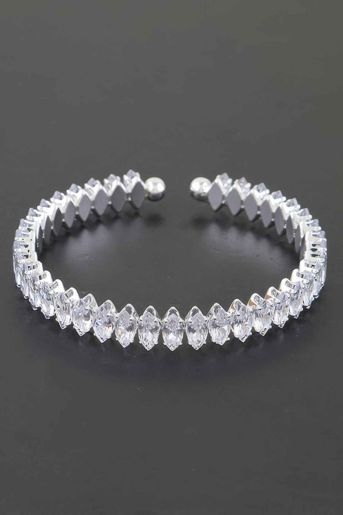 Cubic Zirconia Crystal Cuff Bracelet