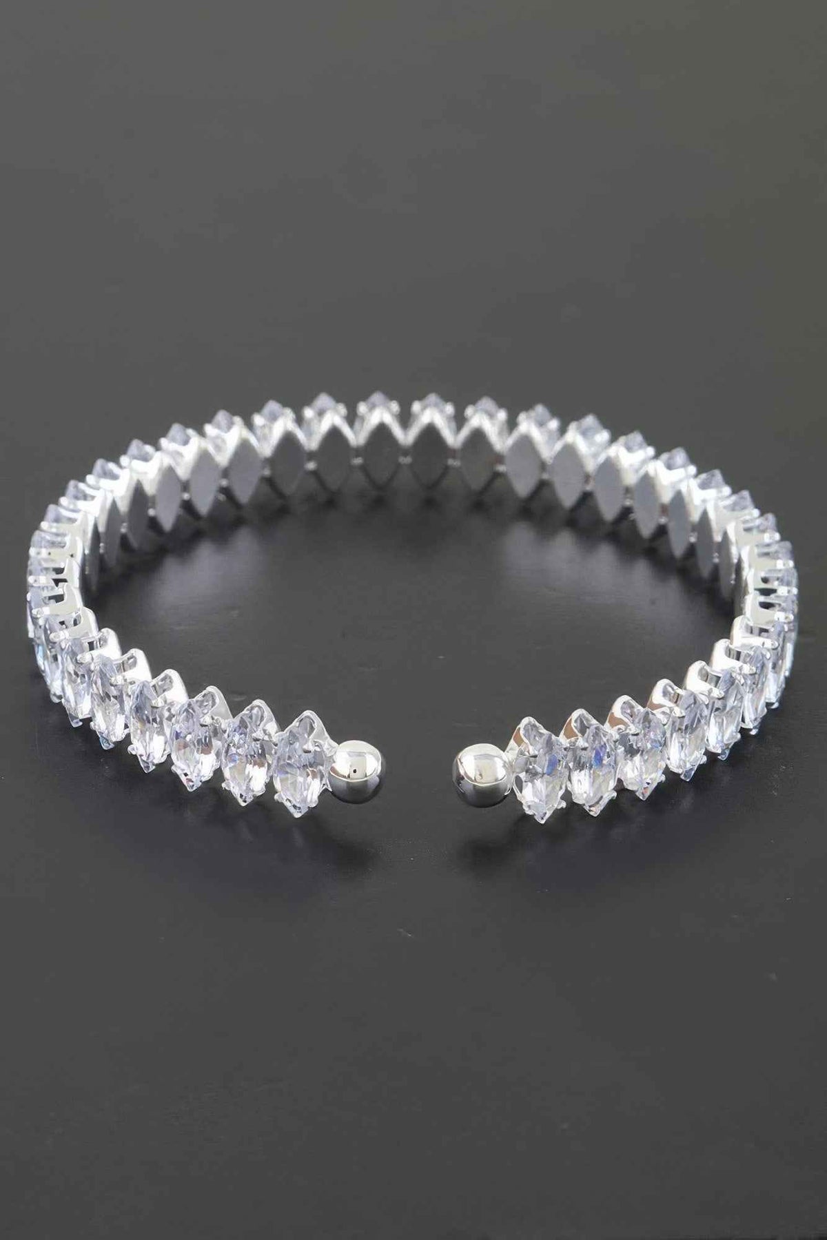 Cubic Zirconia Crystal Cuff Bracelet
