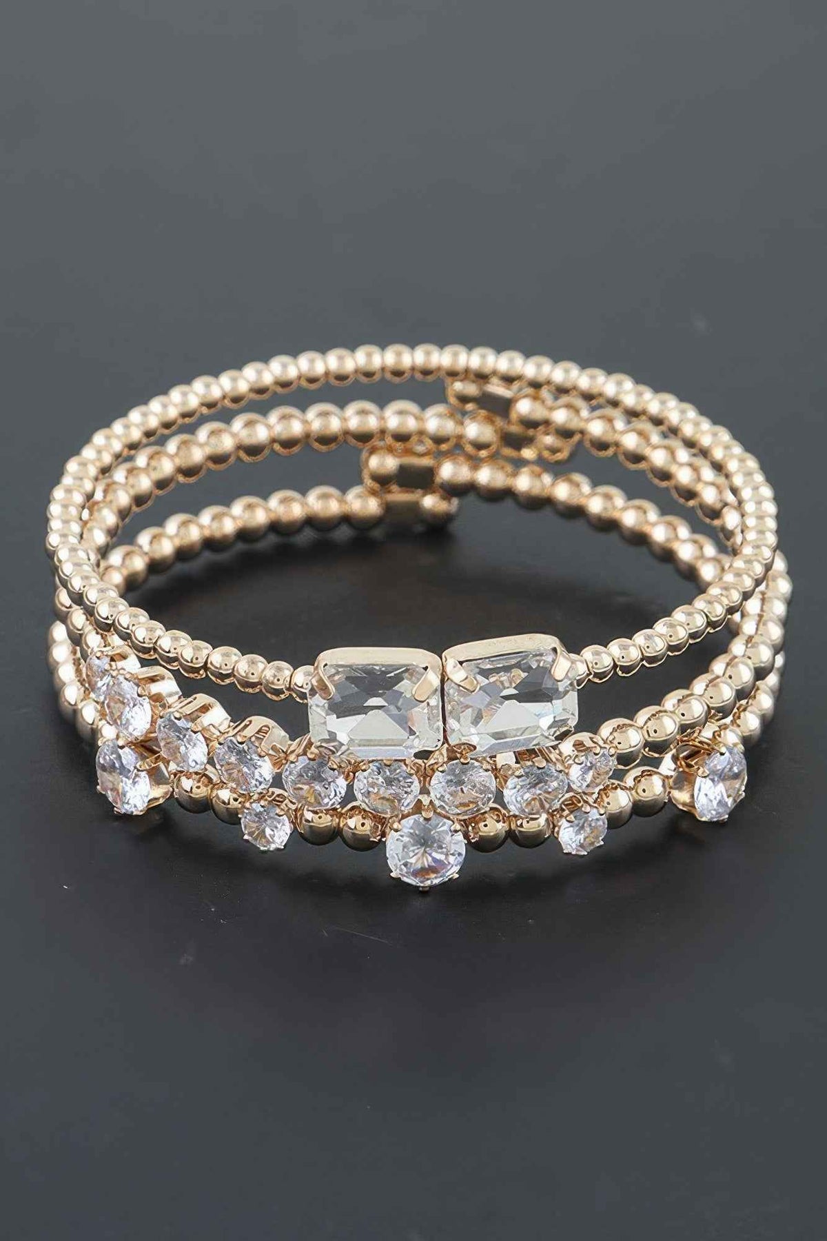 Multi Cubic Zirconia Beaded Bracelet