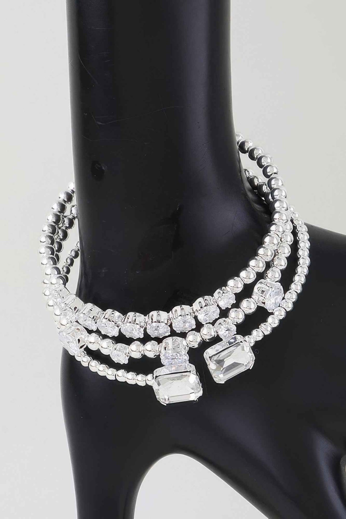 Multi Cubic Zirconia Beaded Bracelet