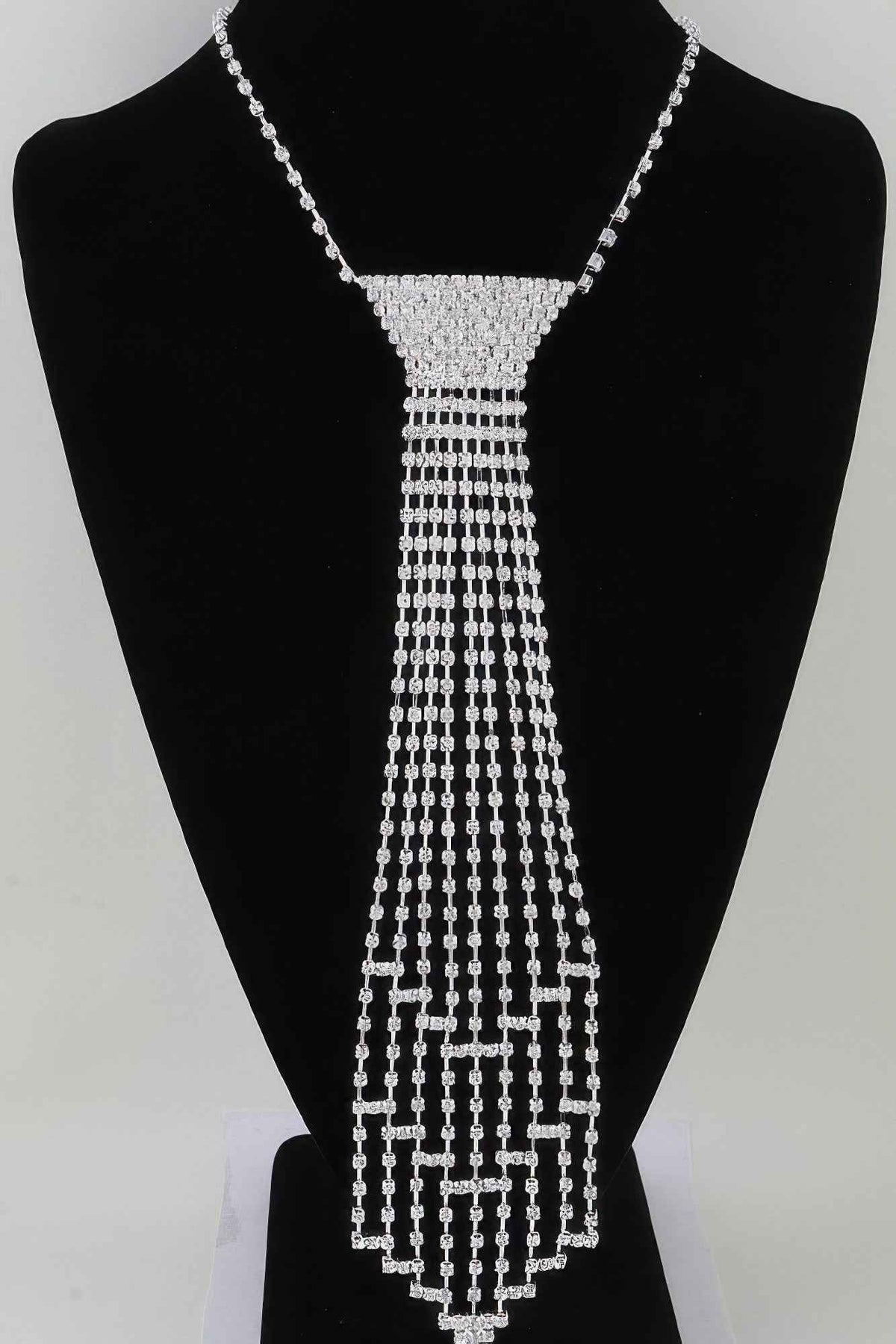 Bejeweled Tie Drop Necklace