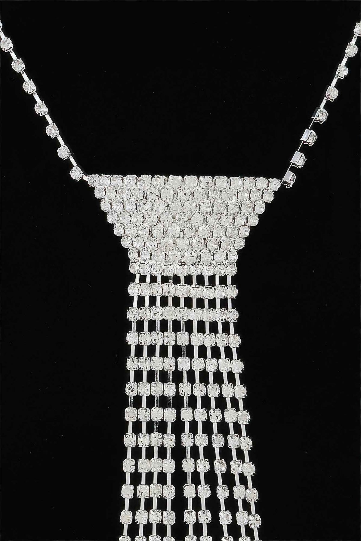 Bejeweled Tie Drop Necklace