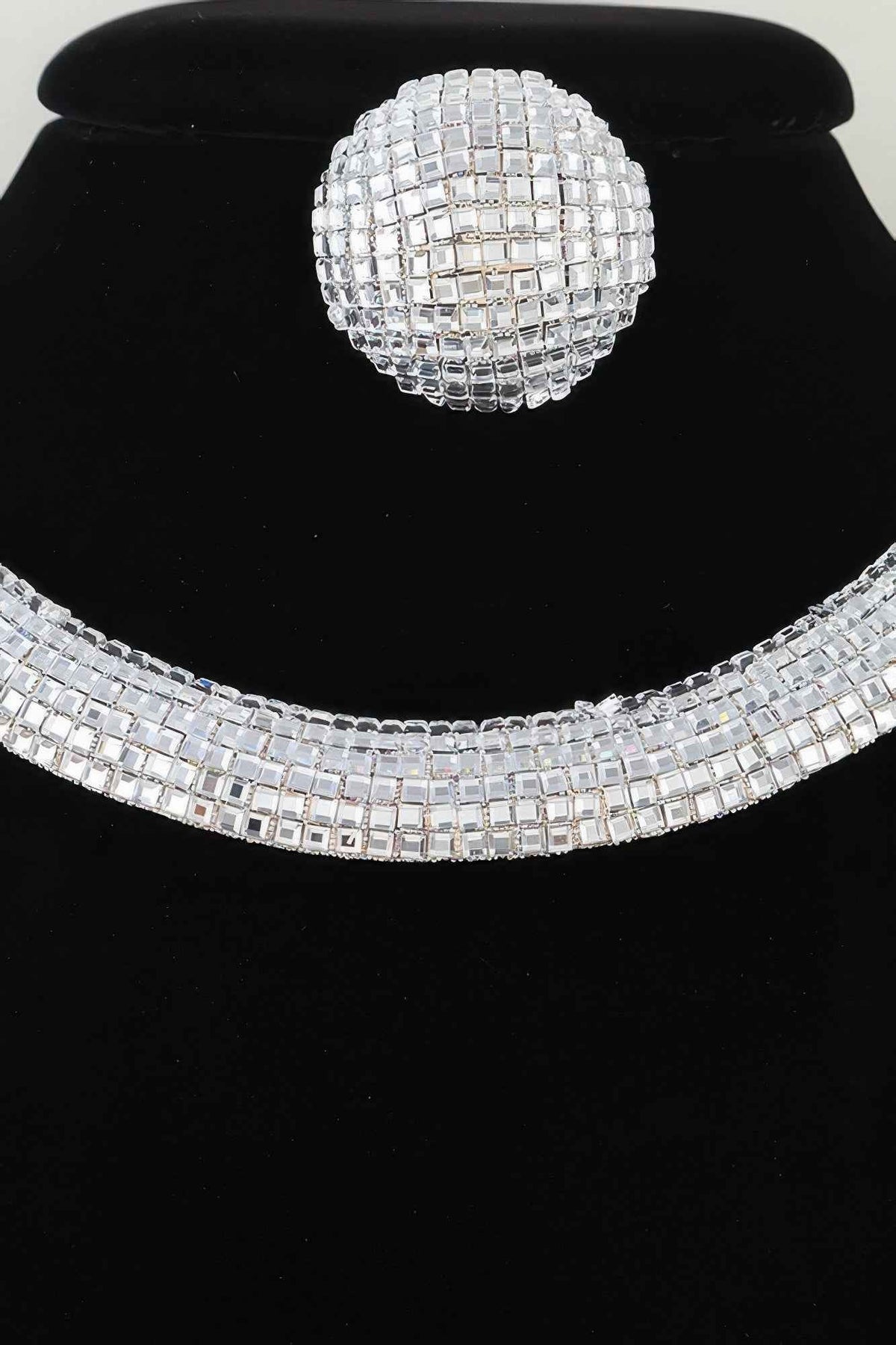 Disco Chain Choker Necklace Set