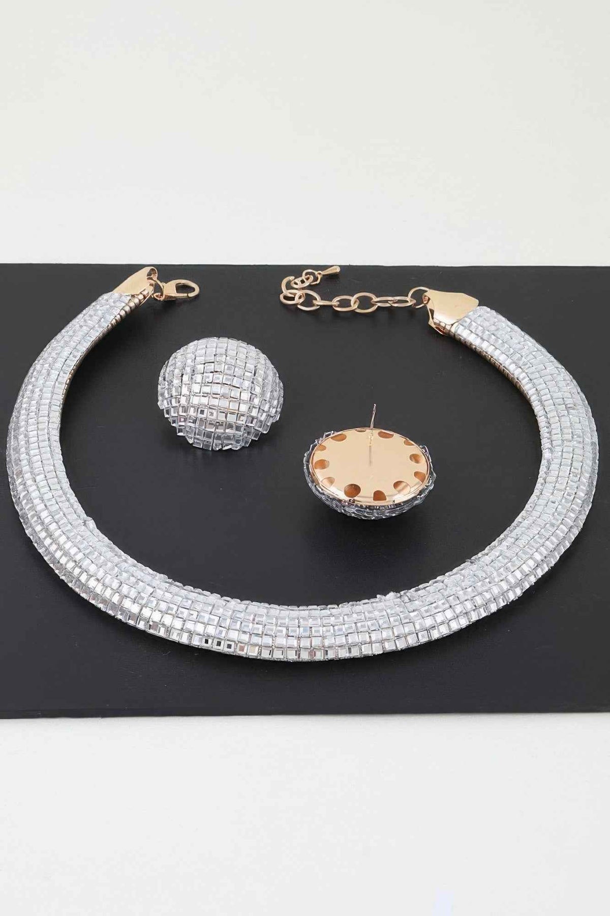Disco Chain Choker Necklace Set