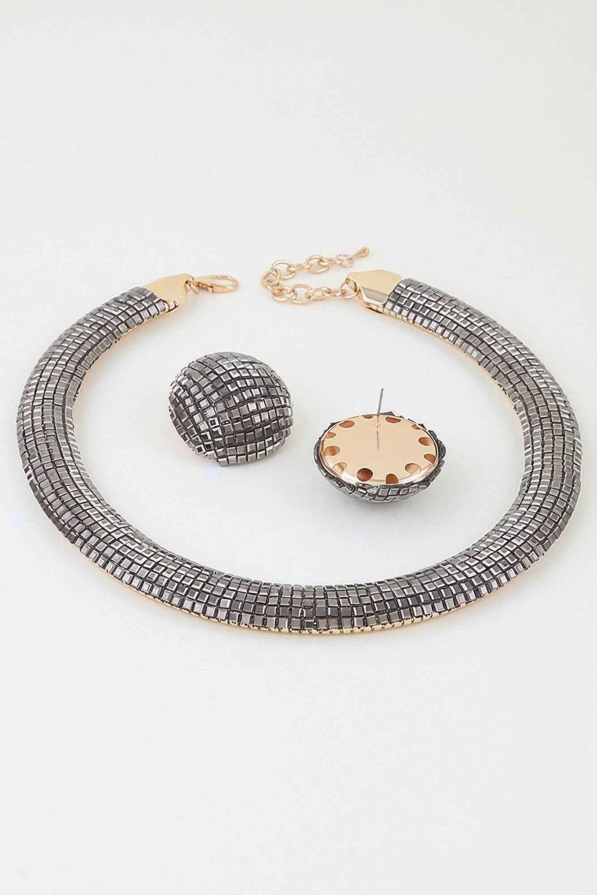 Disco Chain Choker Necklace Set