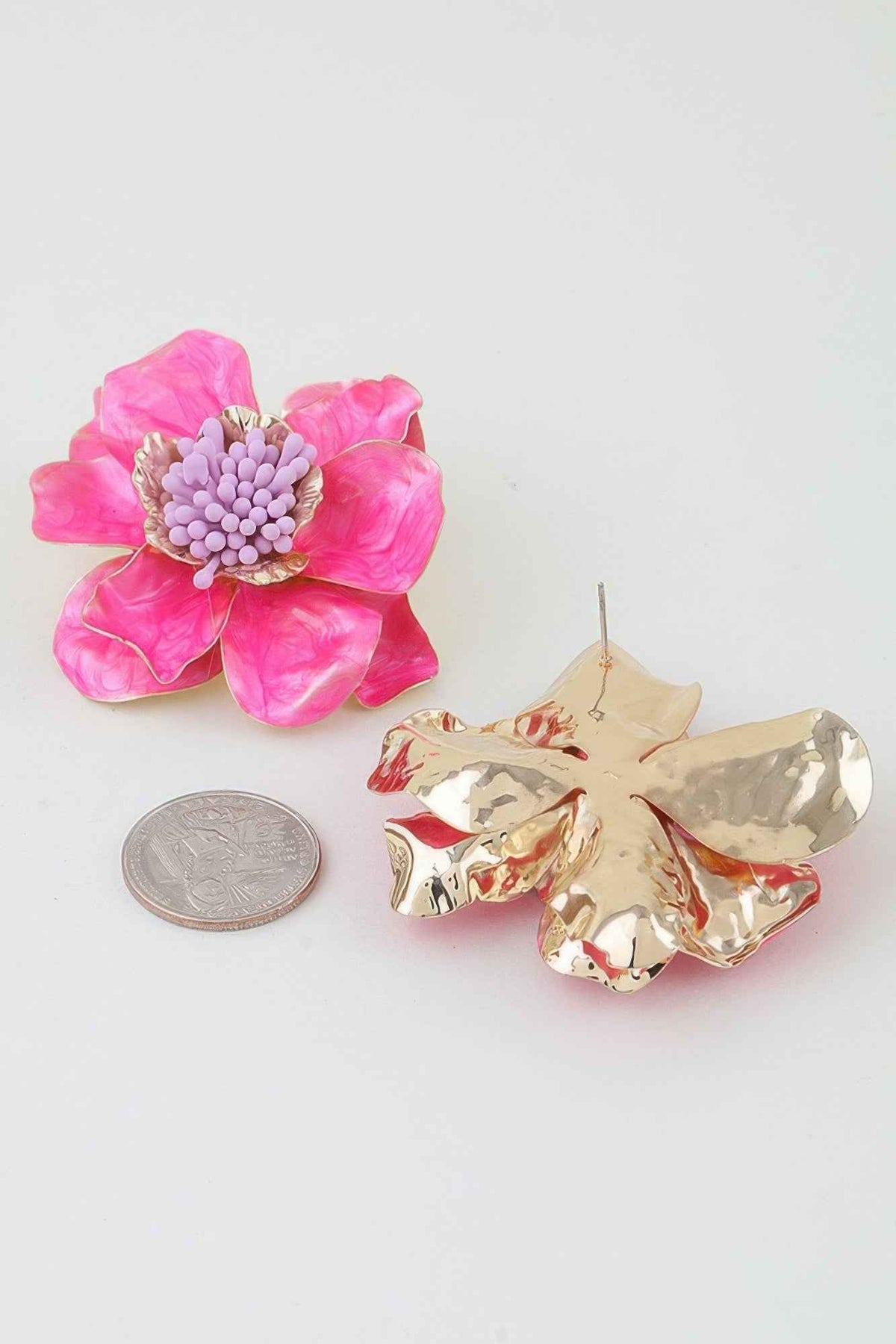 Marble Stone Blossom Flower Earrings