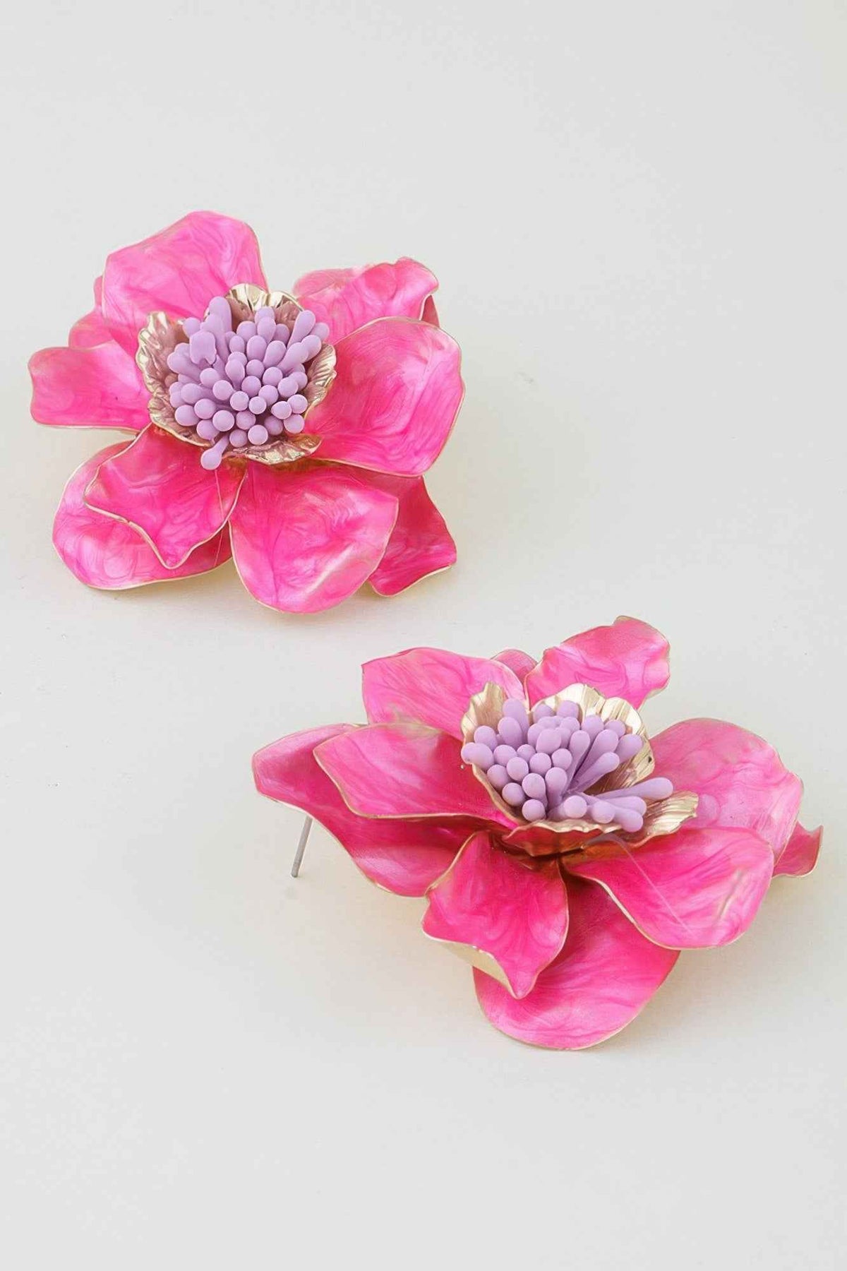 Marble Stone Blossom Flower Earrings