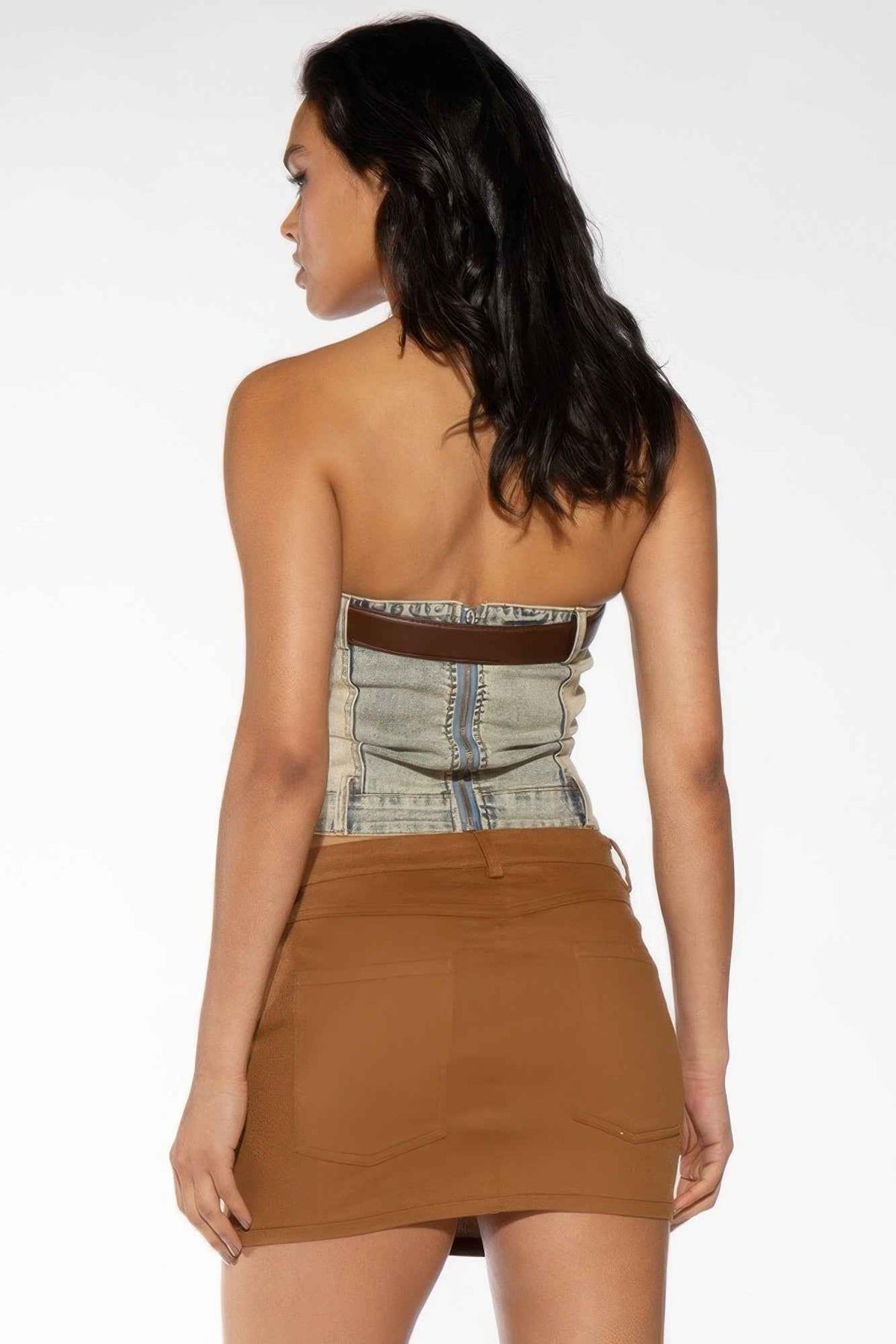 Western Embroidered Twill Mini Skirt