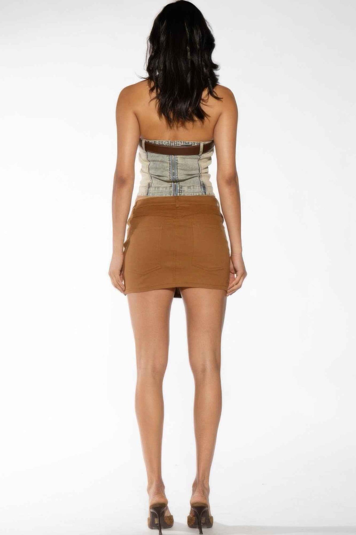 Western Embroidered Twill Mini Skirt
