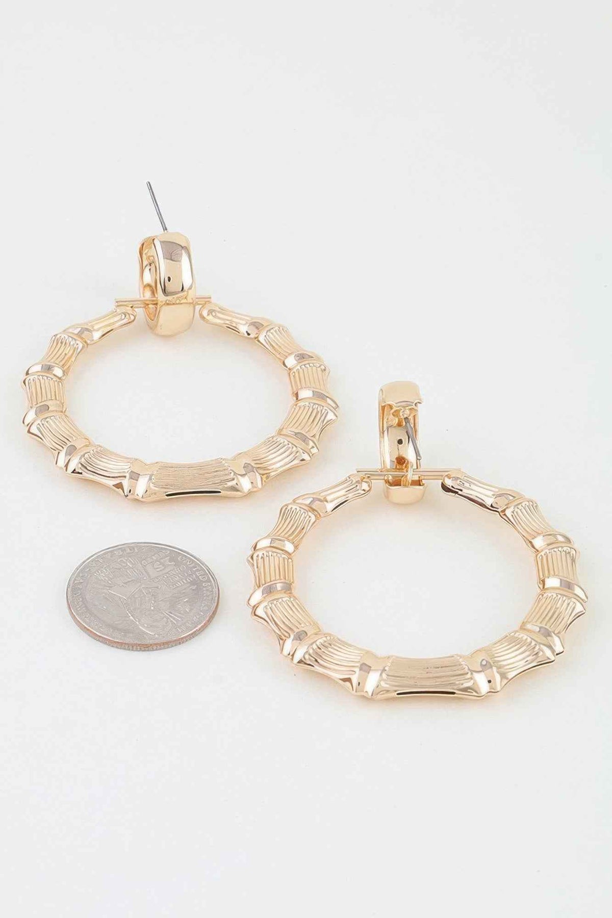 Polished Bamboo Hoop Earrings