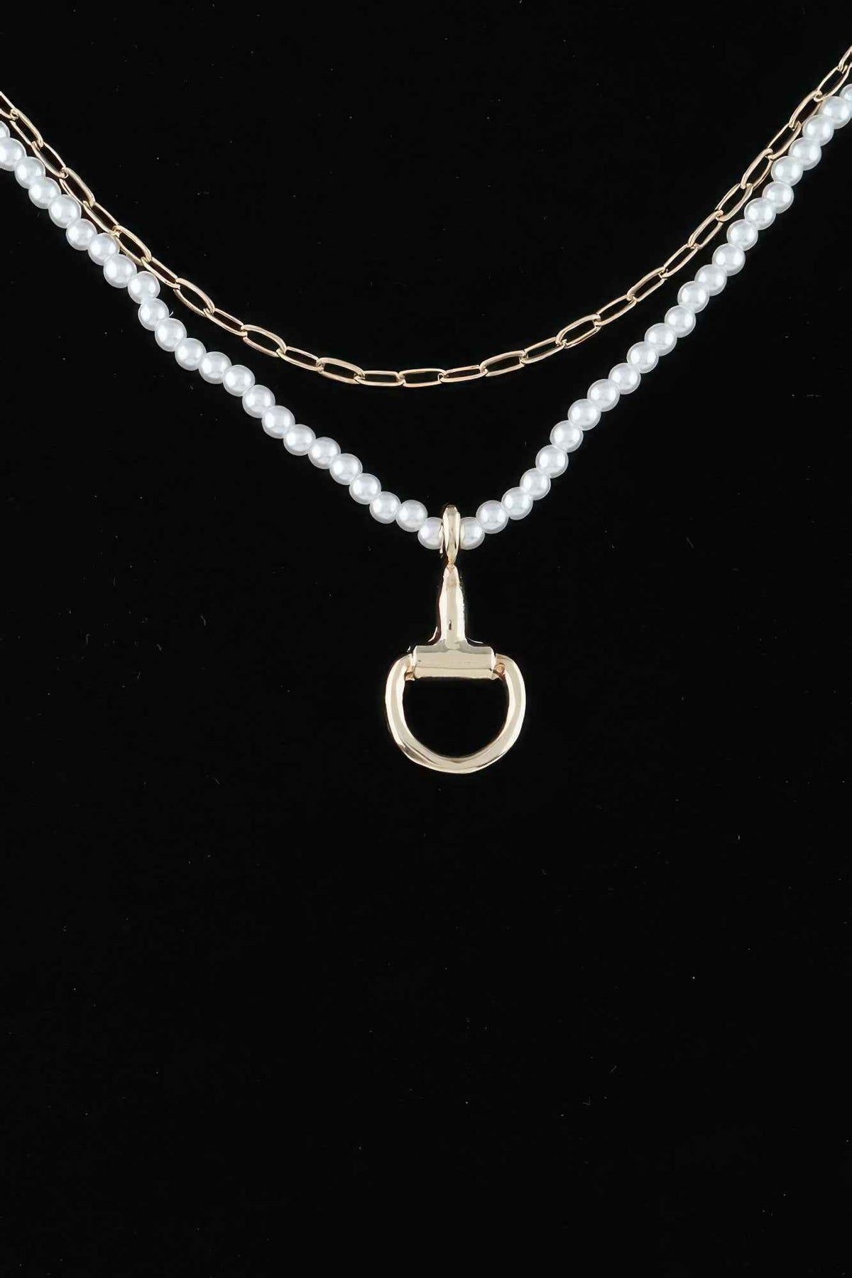Equestrian Drop Beaded Chain Necklace