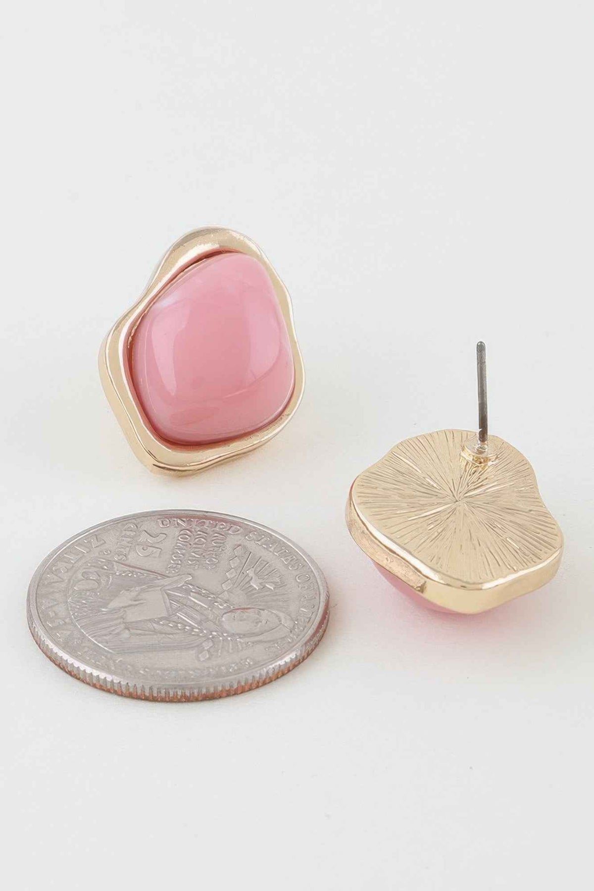Ripple Effect Stone Stud Earrings